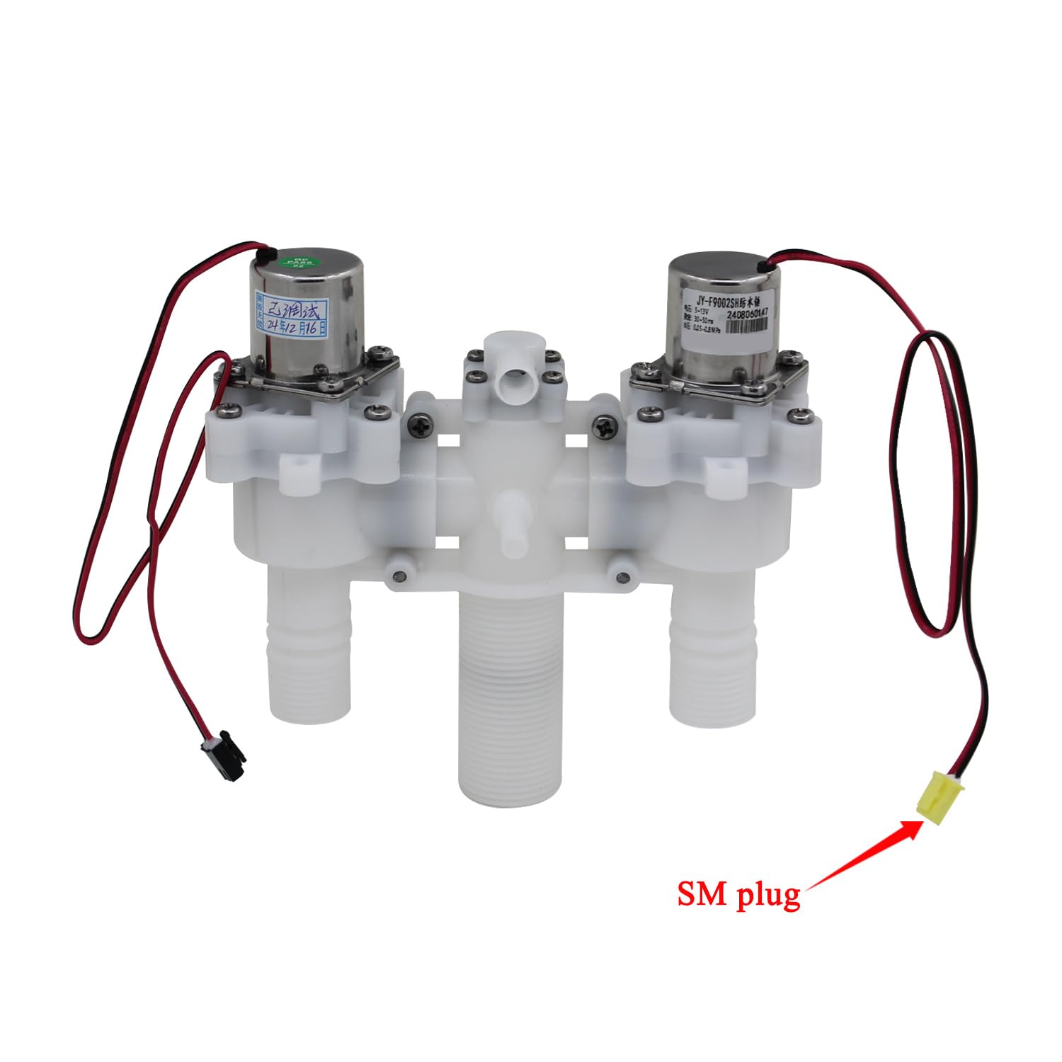 Automatyczny zawór spłukujący do wc zawór elektromagnetyczny do wody napełniający do spłuczki magnetyczny do toalety do spłuczki wc elektryczny wody zasilający (Wtyczka SM 100 mm z dyszą czyszczącą)