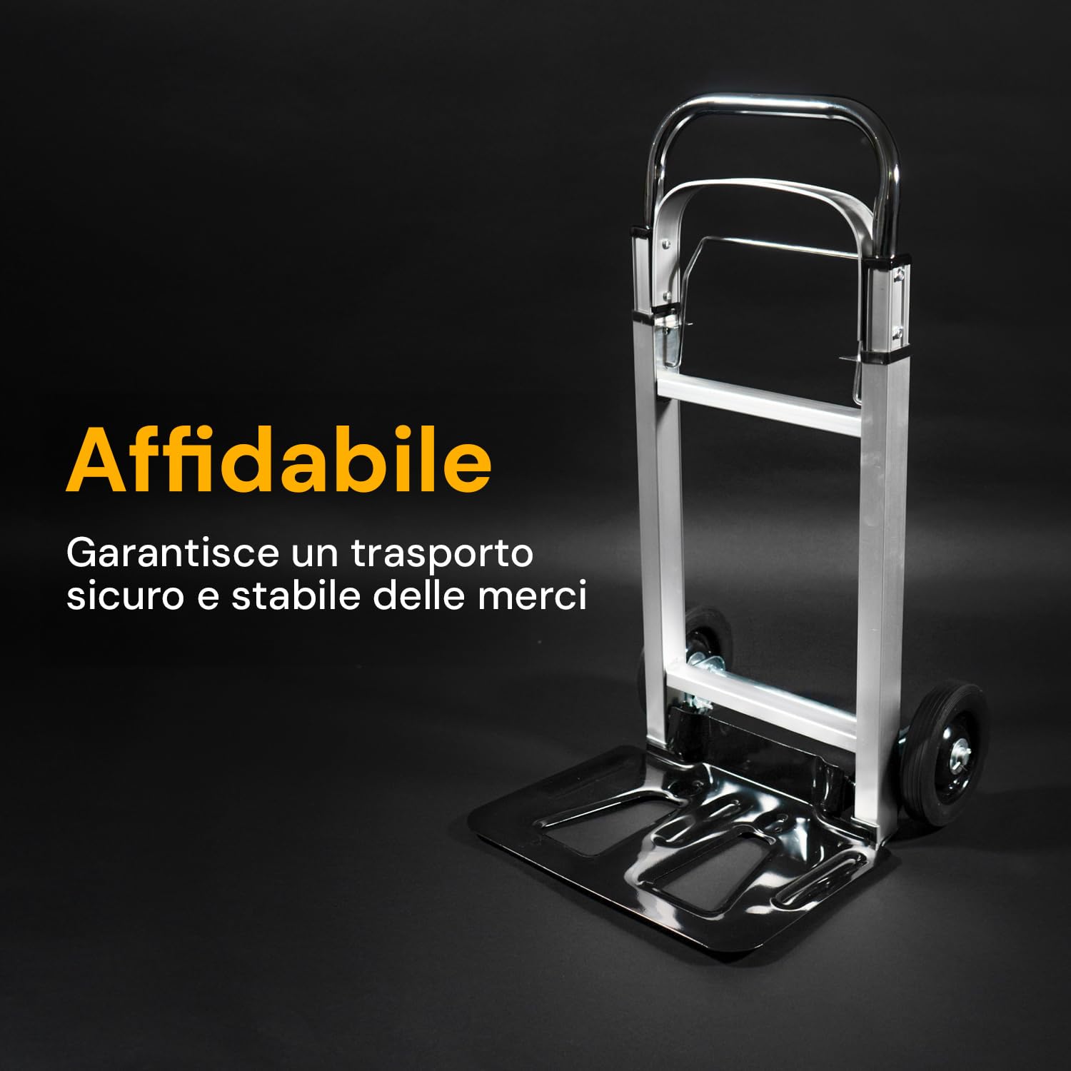 Avilia Carrello Portacarichi Pieghevole - Portapacchi a 2 Ruote con Struttura in Alluminio e Manico Telescopico, Ideale per Pacchi e Bagagli, 385x245mm, Portata 90kg
