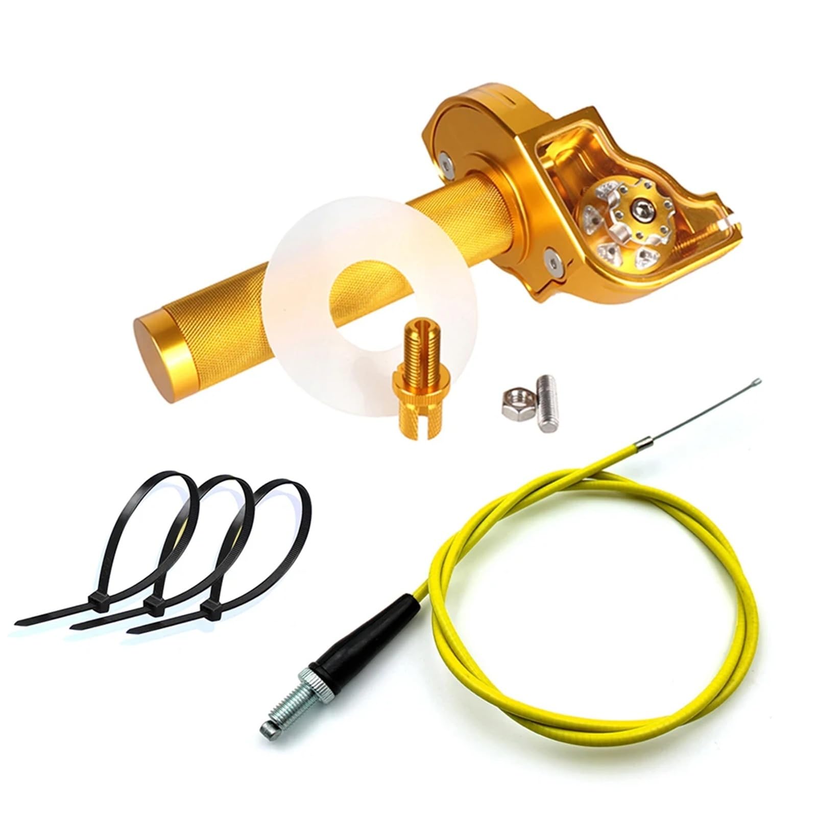 Misura for Ciclomotore Scooter Dirt Bike ATV Universale di Alluminio di CNC Del Motociclo Acceleratore 7/8 ''22mm Manubrio Acceleratore Twist Grip Twister(Gold Set)