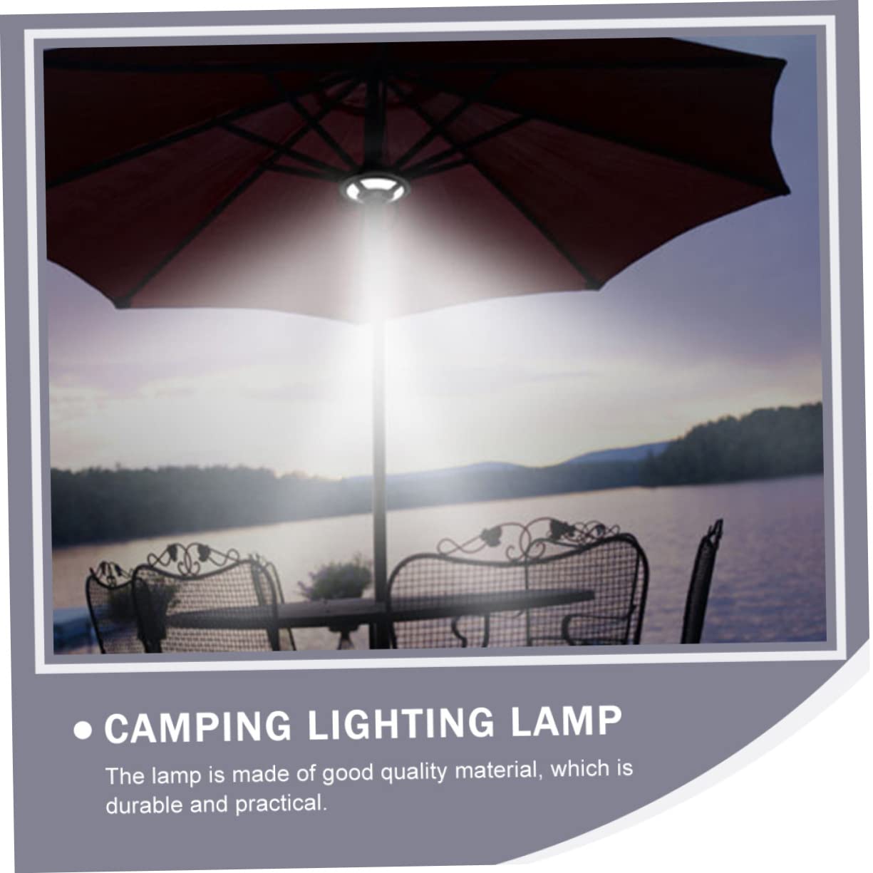 iplusmile Lámpara LED de Camping para Paraguas, Iluminación Exterior de ABS Negro, Luz Brillante para Actividades Nocturnas Seguras en Casa Aire Libre