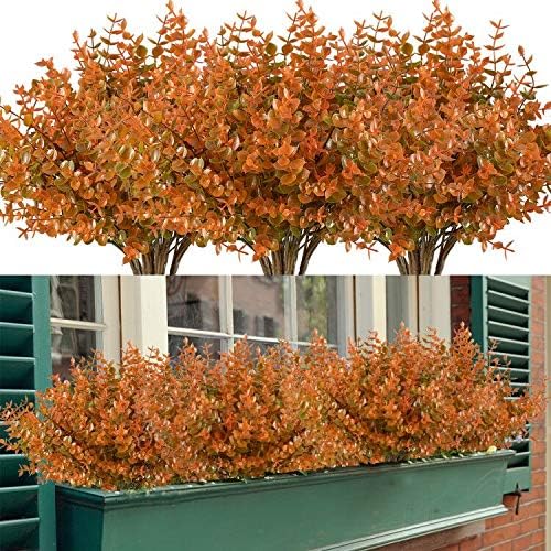 HAPLIA 8 Bundles Artificial Grasses Outdoor Fake Grasses