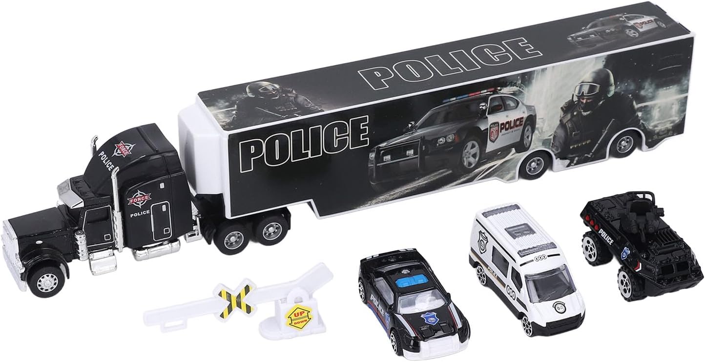 Kikumi Transport Carrier Truck with 3 Cars Alloy Birthday Birthday Car for Home Outdoor (Type B)