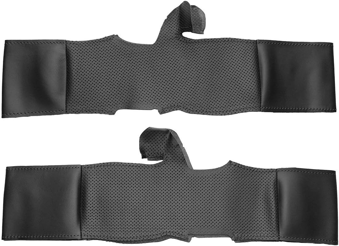 Loncky Black Genuine Leather Steering Wheel Cover for Honda Civic Old Honda Civic 2006 2007 2008 2009 Custom Fit Hand Stitched OEM Car Interior Parts Accessories