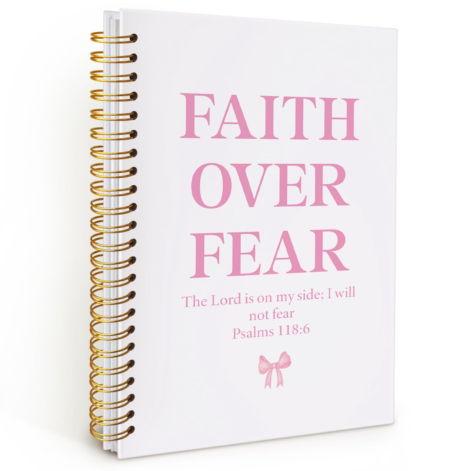 Wheatwin Coquette Pink Bow Notebook Journals, Prayer Journal for Woman, Christian Gifts Cute Notebooks for Women，Bible Notebooks for Note Taking,