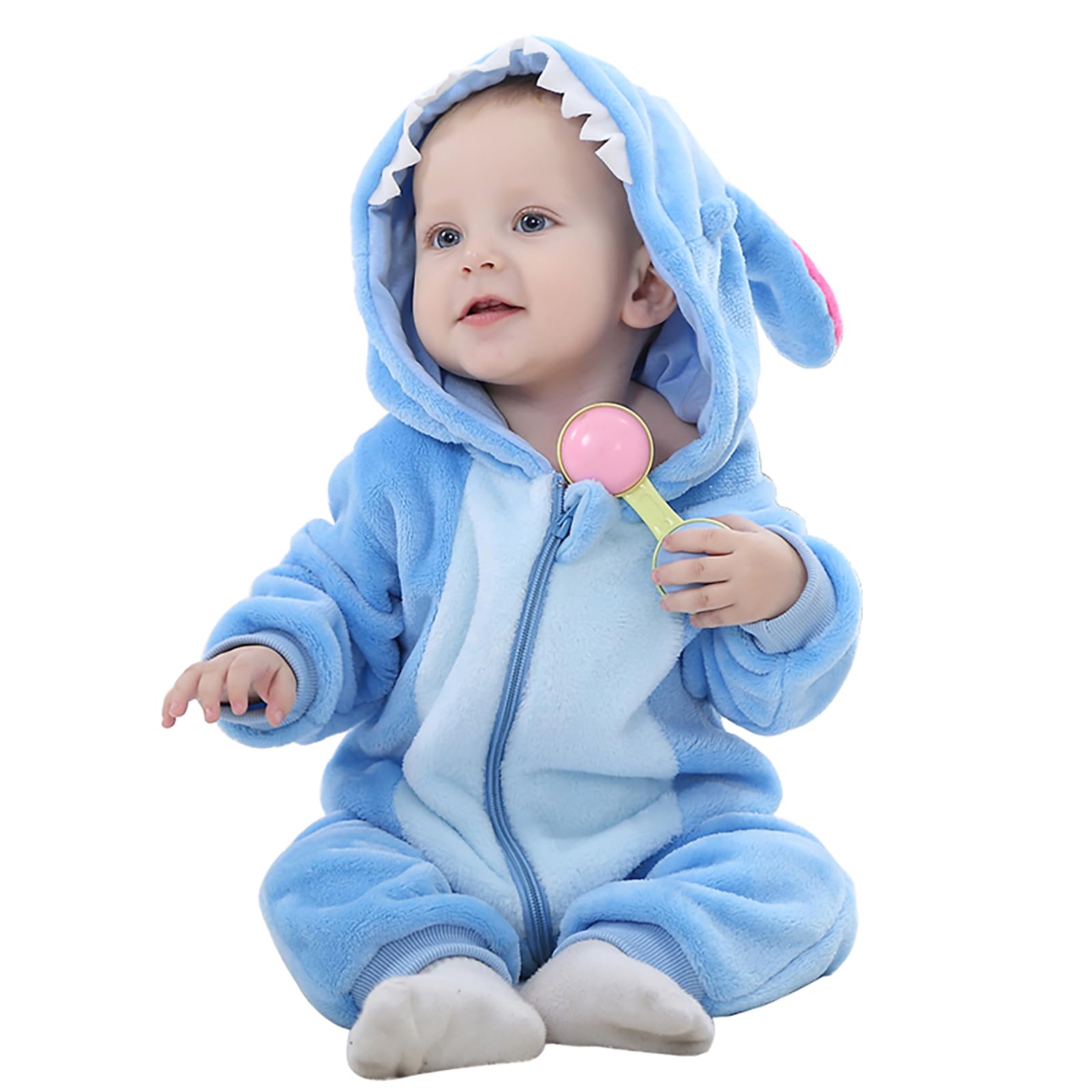 TMEOG Unisex Bambino Inverno Pagliaccetto Coniglio Tigre Cucire Animale Stile Flanella Cosplay Halloween Costume Attrezzatura