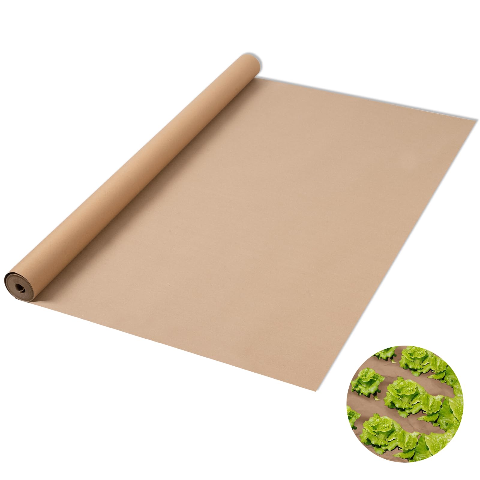 4 x 50 Ft Heavy Duty Biodegradable Kraft Paper Weed Barrier