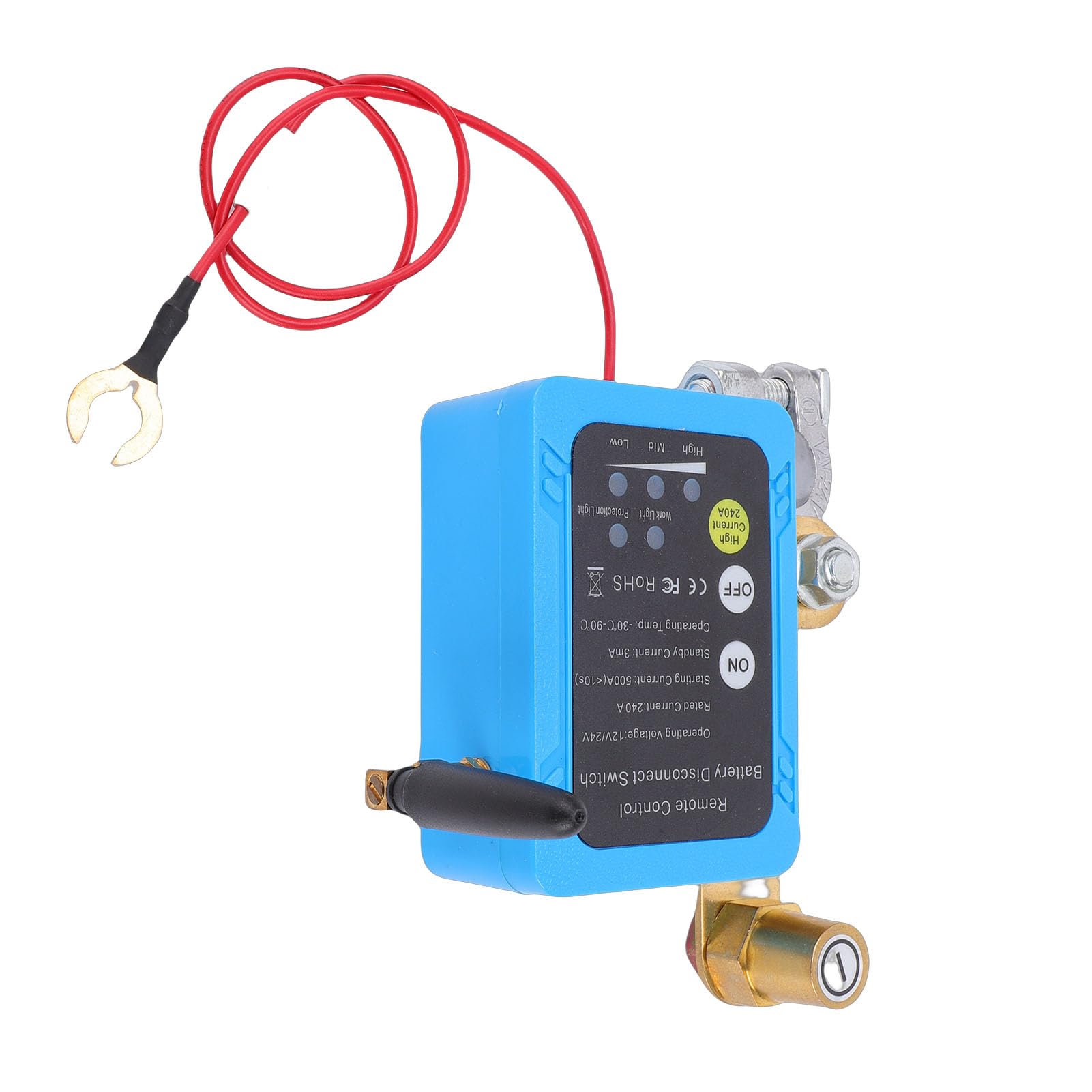 Interruttore Staccabatteria, ABS e Ottone con Telecomando, 240A 12V 24V per Auto, Camion, Barche Previene il Consumo di Energia