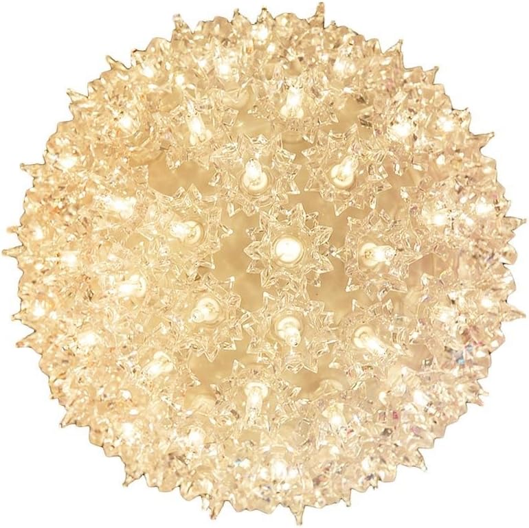Novelty Lights Outdoor Christmas Starlight Sphere, Hanging Light Ball, Christmas Light Ball for Decoration (100 Light, 7.5", Clear) 100-Light Clear