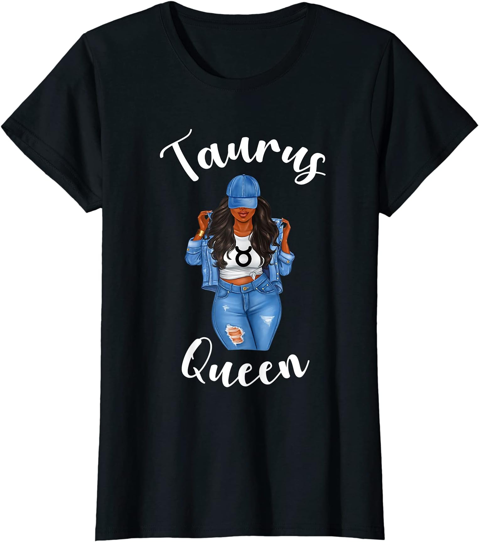 Lush Zodiac Gifts for WomenTaurus Queen African American Black Womens Zodiac Birthday T-Shirt