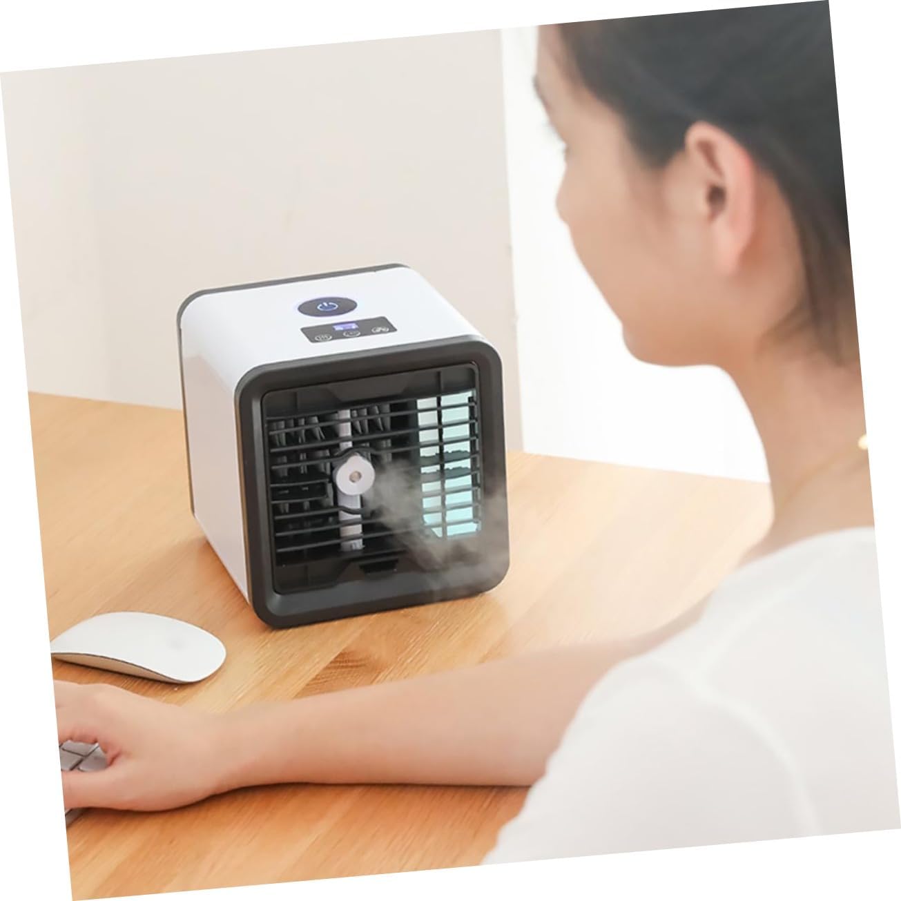 1set Usb Cooling Fan Portable Humidifier Function Air Conditioner for Home and Car Energy Saving Personal Fan Water Tank for Comfortable Airflow