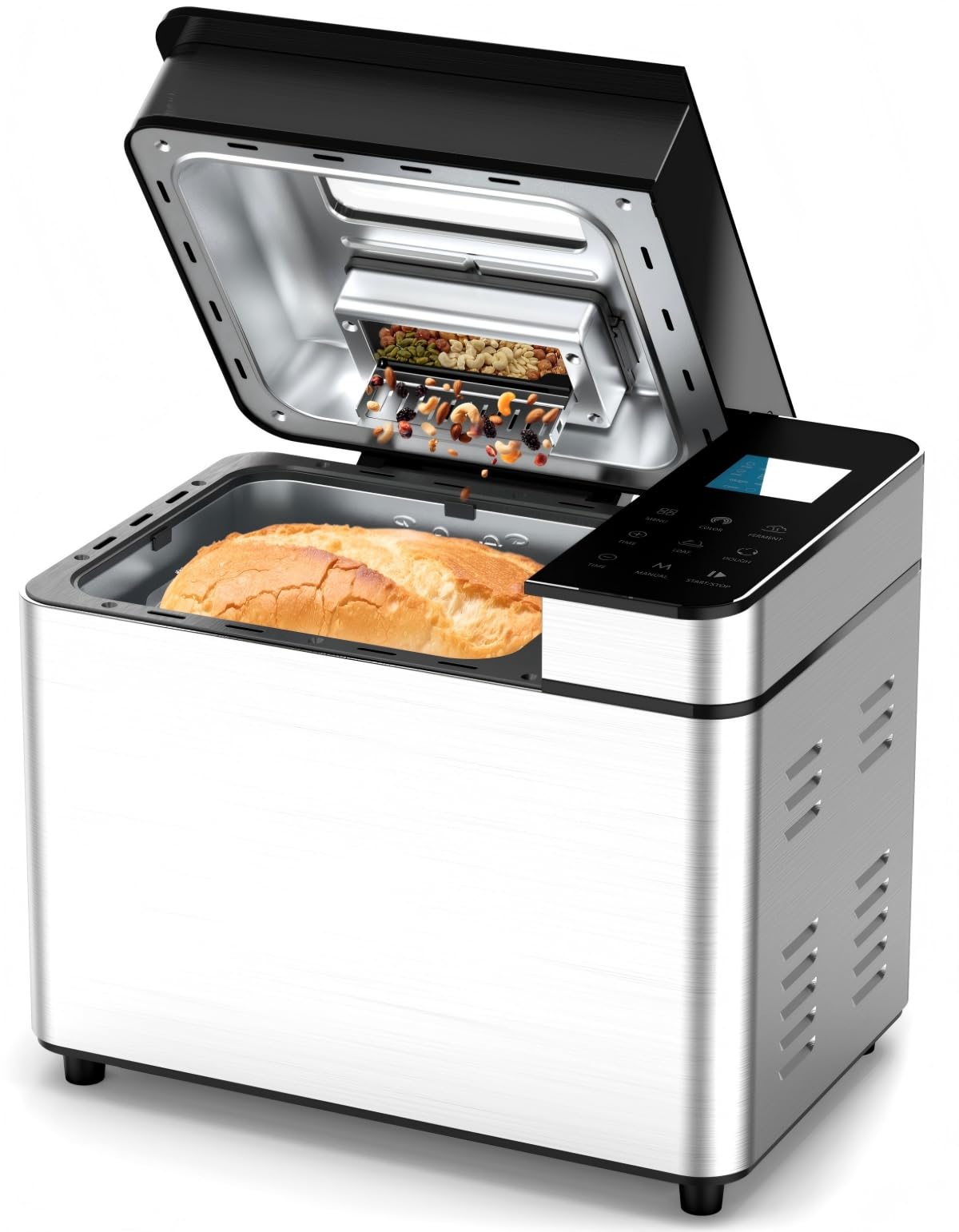 Photo 1 of 25-IN-1 Bread Maker with Visible Lid | 2lb Automatic Machine, Auto Nut Dispenser, 13-Hour Delay Timer, One-Touch Control & Recipes – Easy Operation, High Success for Homemade Bread