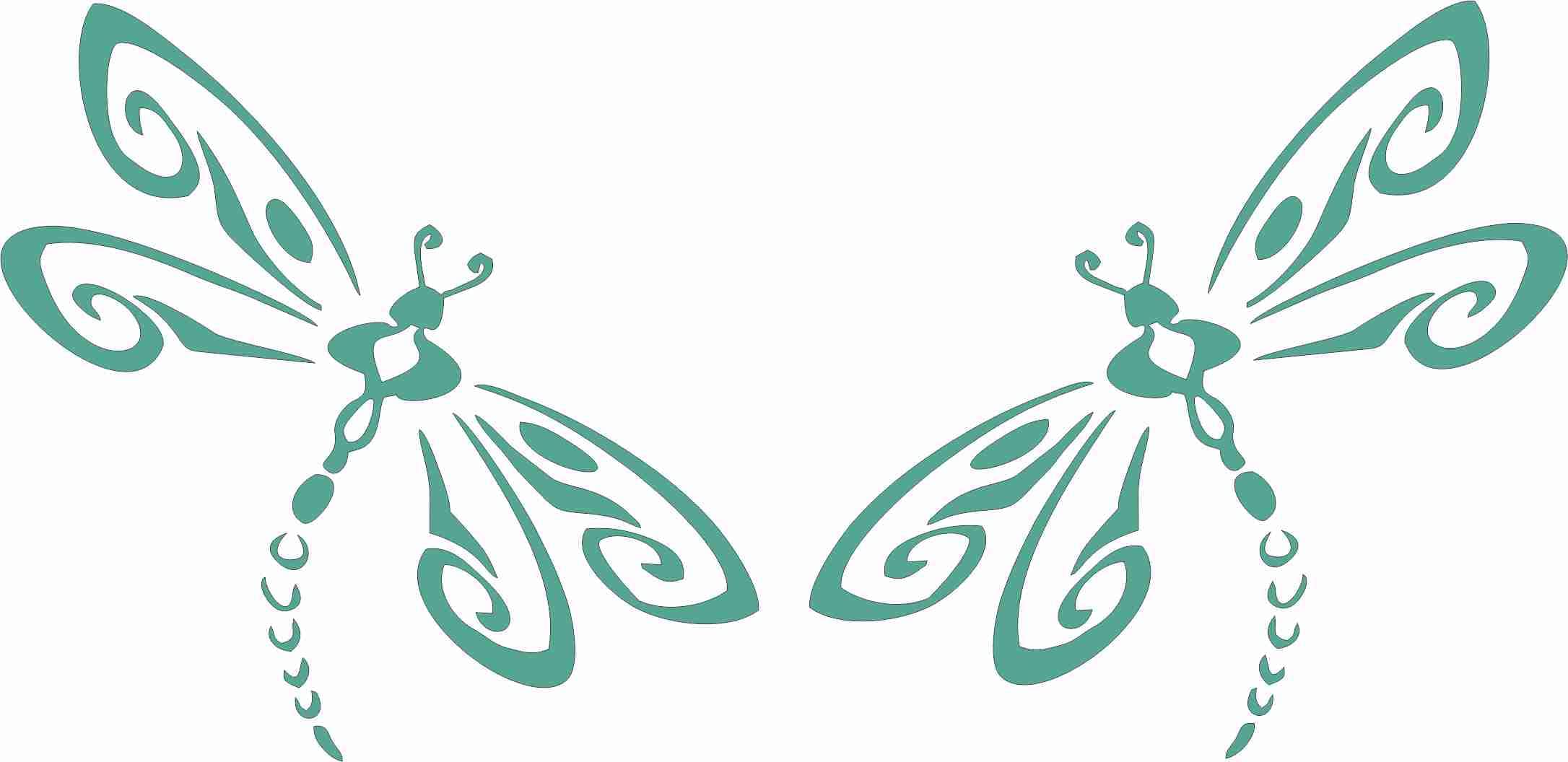Dragonfly Mirror Image - Die Cut Vinyl Window Decal/Sticker for Car/Truck (Turquoise Blue)