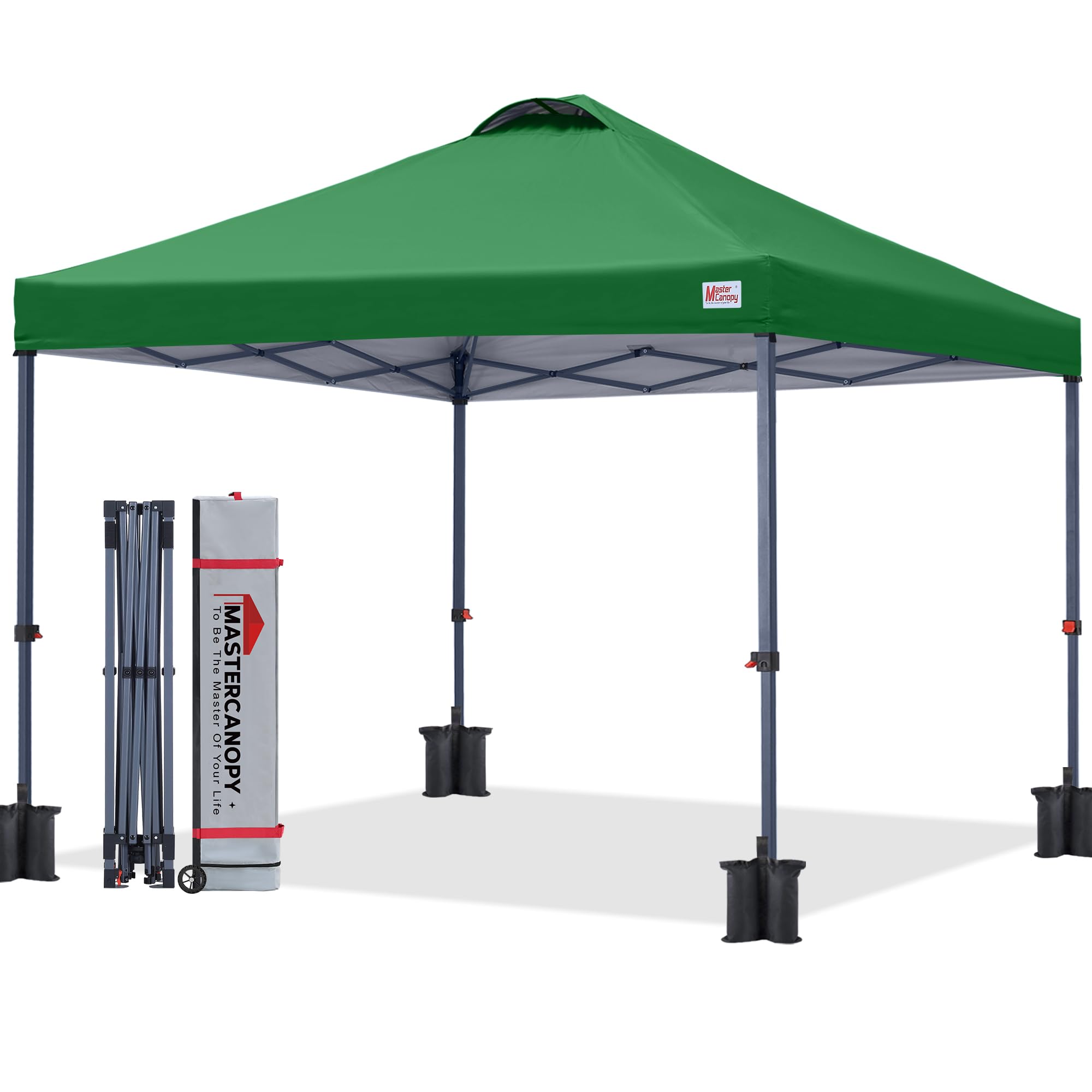 MASTERCANOPY ワンタッチ タープテント 3mx3m センターロック式 高強度スチール (ダークグリーン)