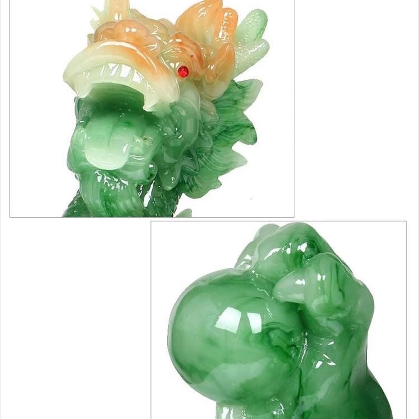 Uonlytech Gouden draak beeldje dierenriem Chinese draak standbeeld sculptuur sterrenbeeld decoratiefiguur dierfiguur Feng Shui rijkdom geluksbrenger hars ornament
