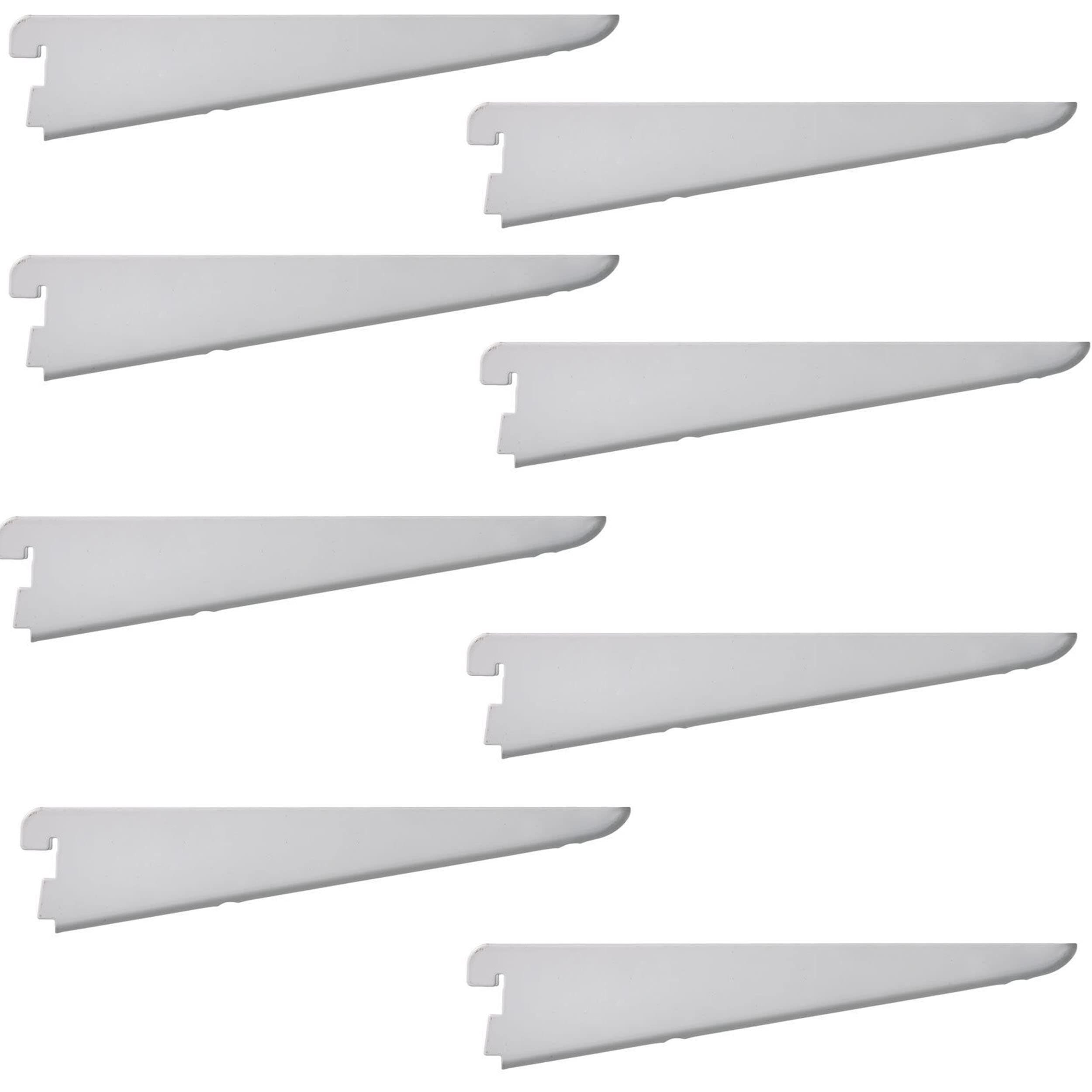 My ShopFittings Ltd Twin Slot Wall Mounted Shelving Bracket White Pack of (1, 2, 4, 6, 8, 10) Sizes (12cm, 17cm, 22cm, 27cm, 32cm, 37cm, 47cm, 61cm) (8, 32cm Or 320mm White Bracket)
