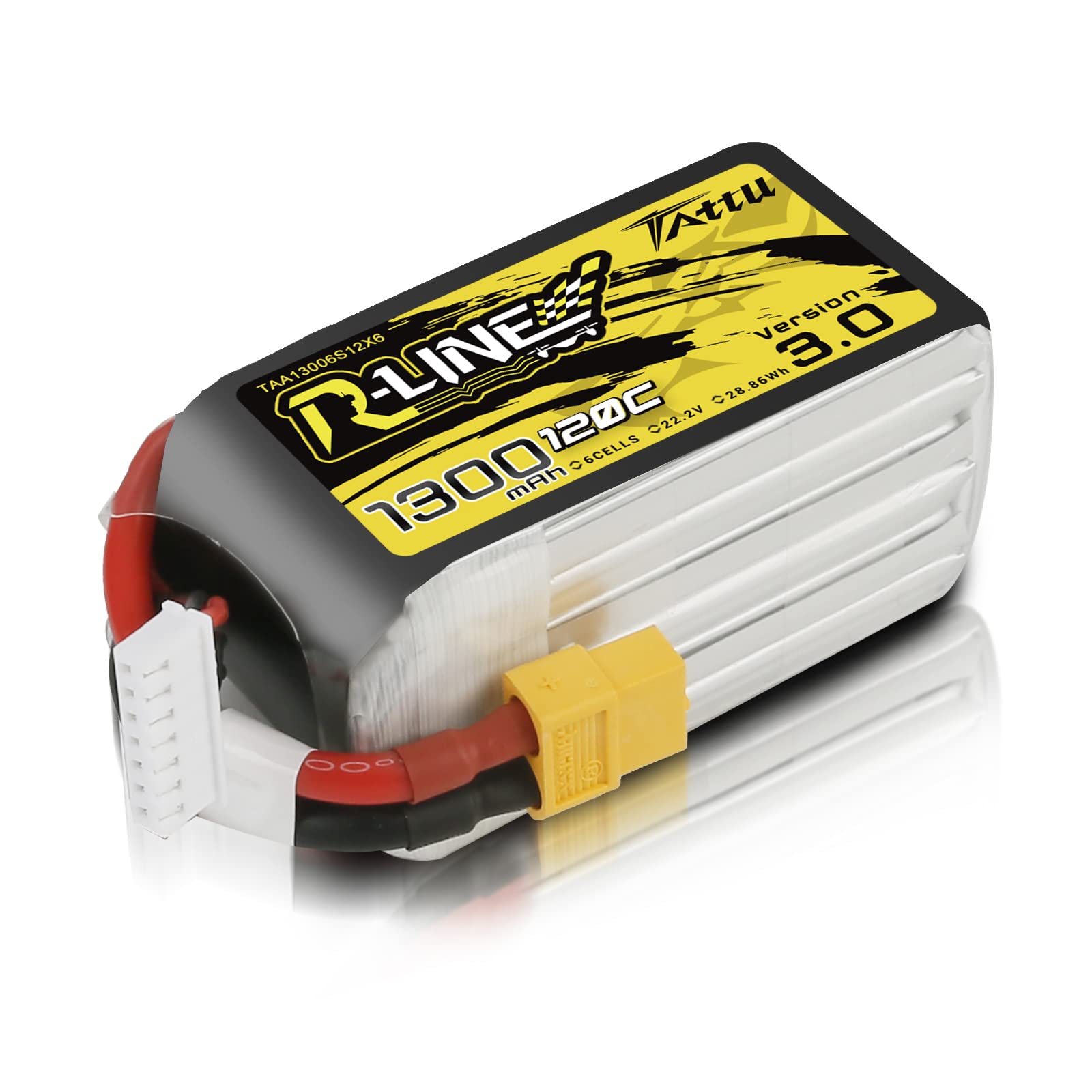 Tattu 6S Lipo Batteria 22.2V 1300mAh 120C Custodia morbida RC Batteria serie RLine con connettore XT60 per UAV Drone FPV Race RC Quadcopter