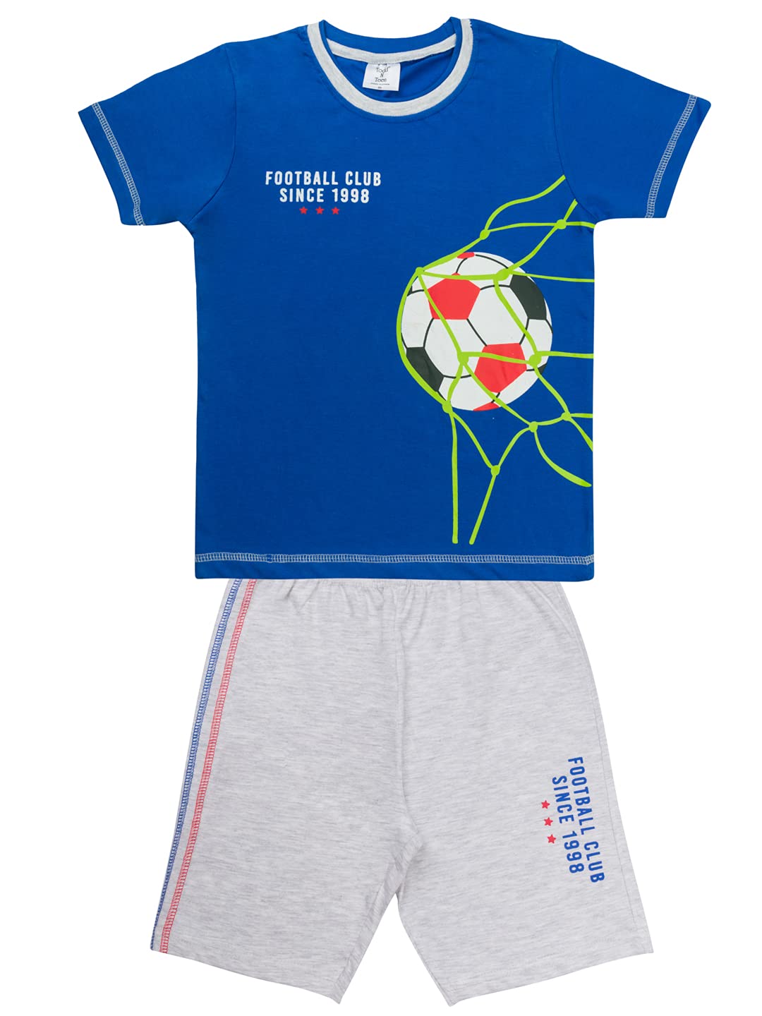 Todd N Teen Boys Kids Cotton Printed Tshirt, Dailywear, Clothing Set With Half Pant