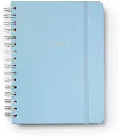 Planner Wire-o Pastel, Azul, Mensal e Semanal, 100 Folhas, Papel Pólen 80g/m², Tamanho A5 (Grande)