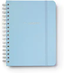 Planner Wire-o Pastel, Azul, Mensal e Semanal, 100 Folhas, Papel Pólen 80g/m², Tamanho A5 (Grande)