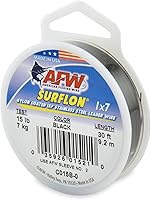 Vista 55 de Alambre de pesca americano Surflon recubierto de nailon 1x7 de acero inoxidable, línea líder de pesca para agua salada, prueba de 10 libras - prueba