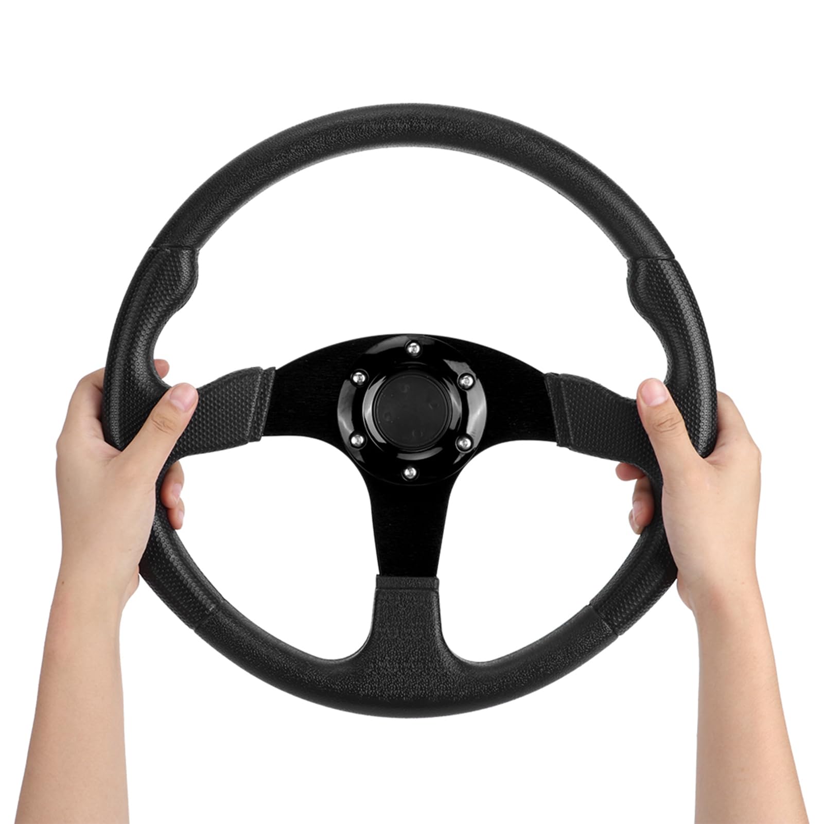 Volante de coche de carreras,volante deportivo,plato profundo,6 pernos,accesorio universal modificado,350 mm/14 pulgadas(Negro),Modificación del automóvil/modernización
