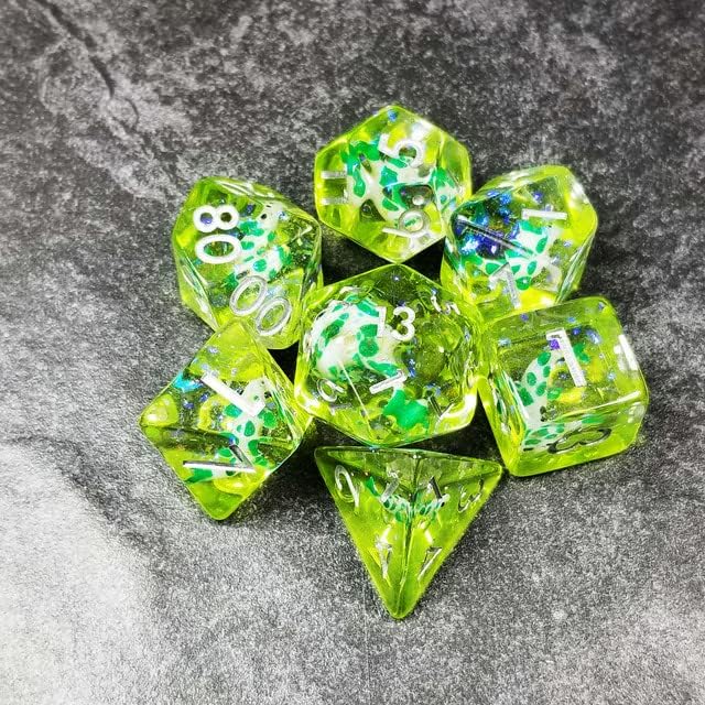 Miniatura 14 de Sage's Portal Juego de dados DND de resina para familiares de dinosaurios y reptiles, juego de dados poliédricos para Dungeons and Dragons RPG