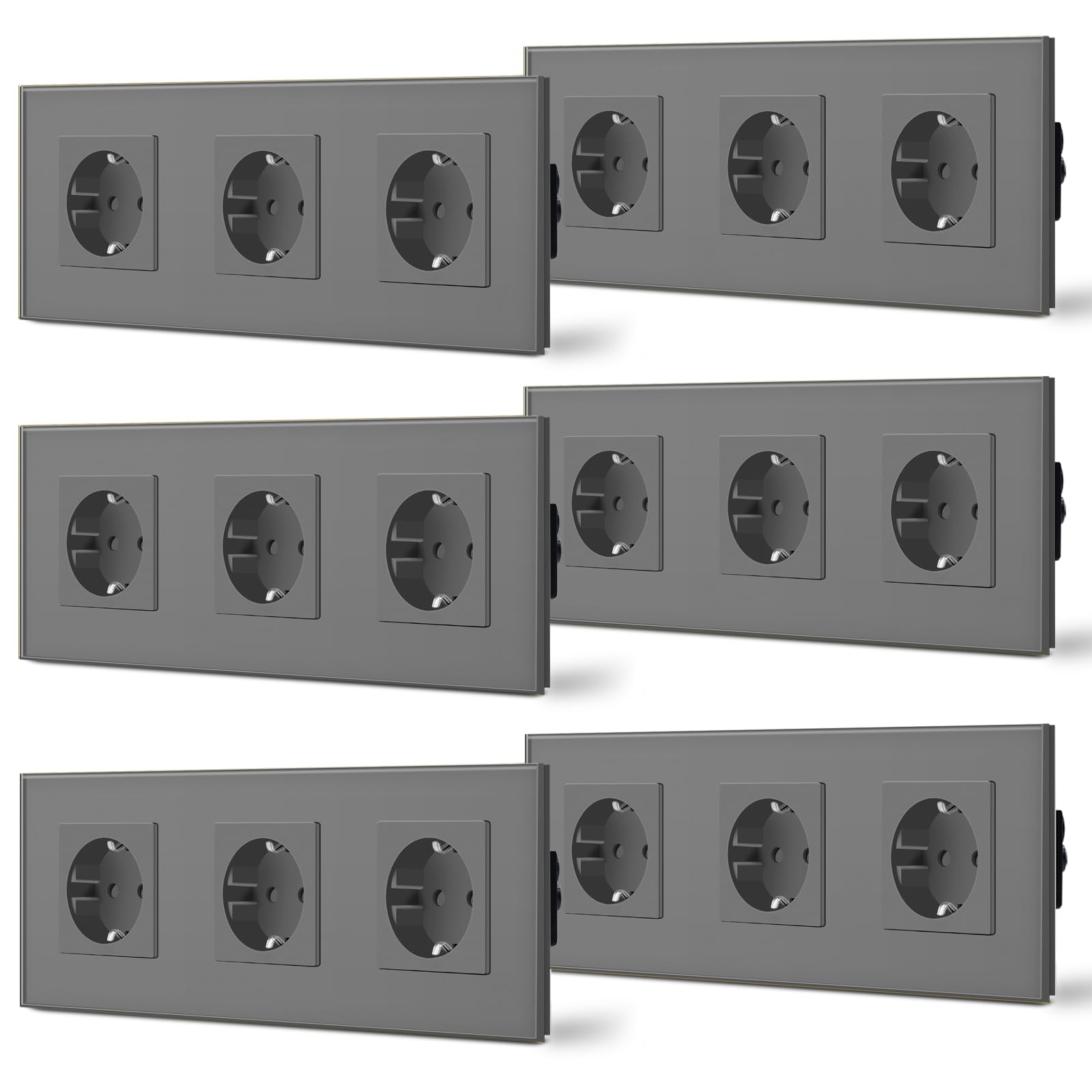 BSEED Enchufe de Pared con USB C,Enchufes Dobles Empotrados con Cristal,Toma de Corriente,Seguridad infantil,Fácil de Instalar,M Serie,2 Enchufes con USB y Tipo C,157mm Blanco — view 54