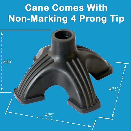 Miniatura 7 de Carex Walking Cane with Pivot Cane Tip, Soft Grip - Height Adjustable Cane with Wrist Strap - Latex Free Soft Cushion Handle, Red Cane, Walking Cane