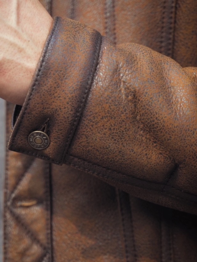 Denny&Dora Mens Brown Sheepskin Shearling Jacket B3 Flight Jacket