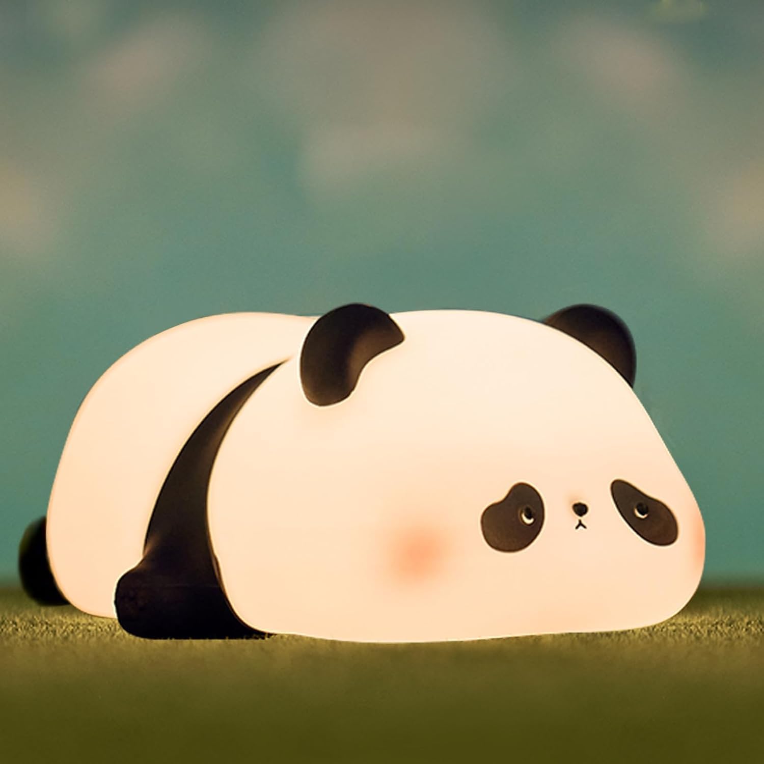 DUWOL Kids Night Light Silicone Sleeping Panda Night Lamp Rechargeable Cute Lamp with 3 Level Brightness Kids Night Lights for Bedroom Baby Nursery Study Desk Decorative Diwali Christmas Light