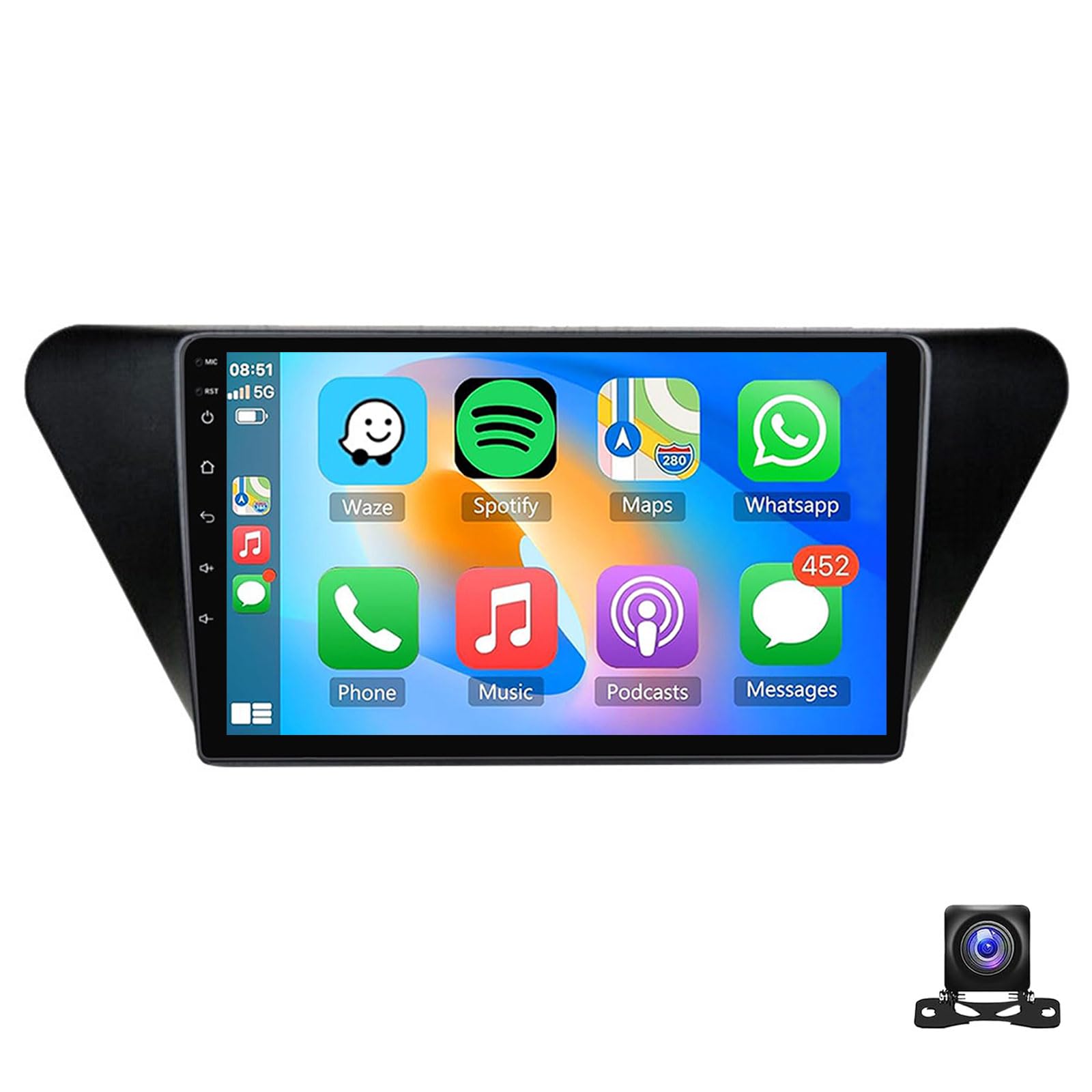 9 Inch Android 15 Car Stereo Radio For Lifan X50 2015-2019 With Wireless CarPlay Android Auto GPS Navigation Bluetooth EQ Audio Wifi FM RDS SWC USB Mirror Link + AHD Backup Camera(Size:8Core 8+256G)