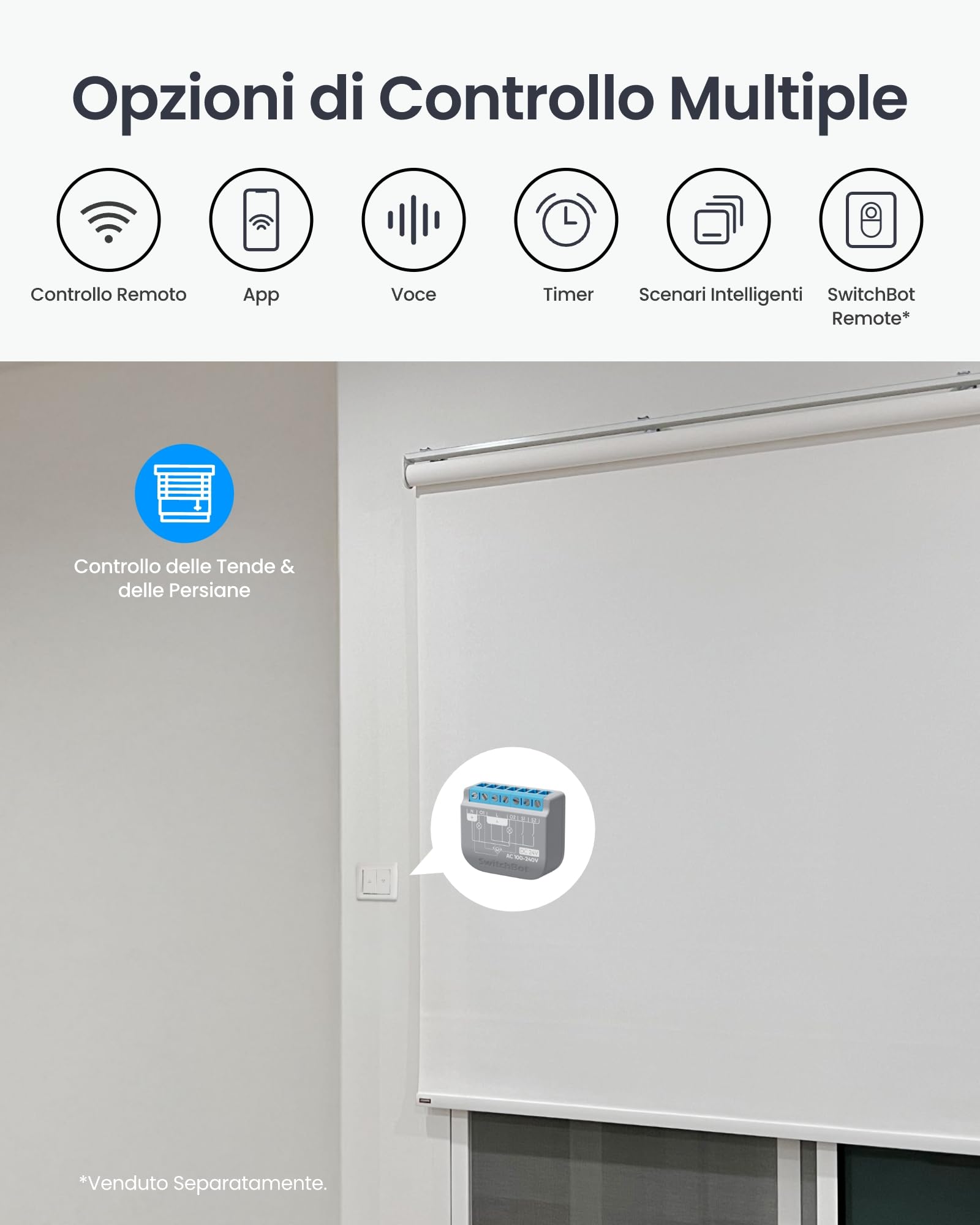 SwitchBot Matter Relè Interruttore 2PM, Modulo Relè Interruttore con Misuratore di Potenza, Interruttore Wi-Fi&Bluetooth Funziona con Alexa/Apple Homekit/Google Home, 2.4GHz, 2 Pezzi