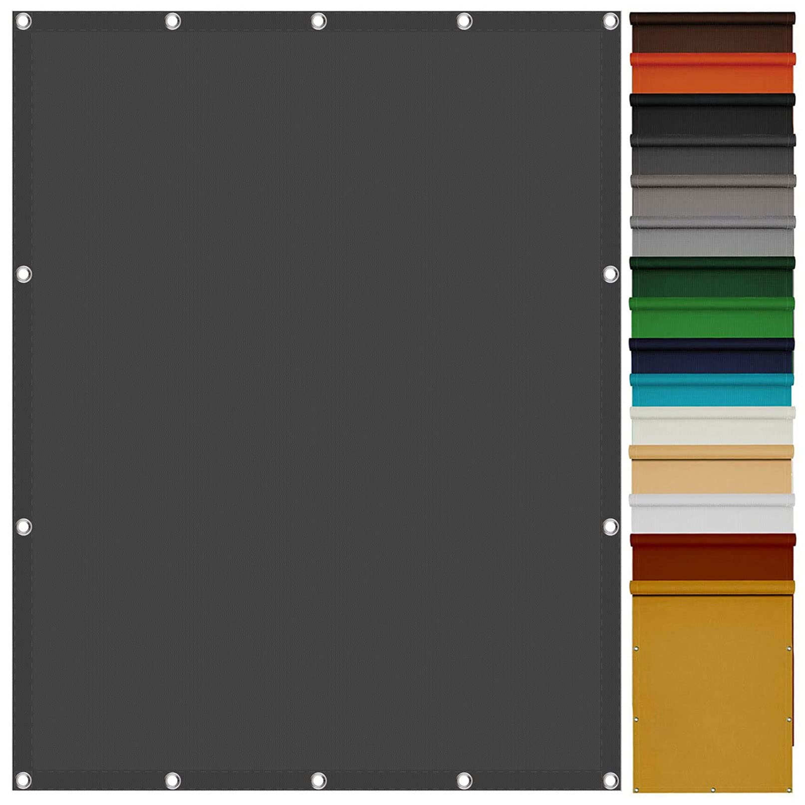 Voile Ombrage Imperméable Rectangulaire 3 x 4 m UV Protection Toile Protection Solaire avec Oeillets et Cordons pour Terrasse Jardin Extérieur Balcon, Gris Foncé