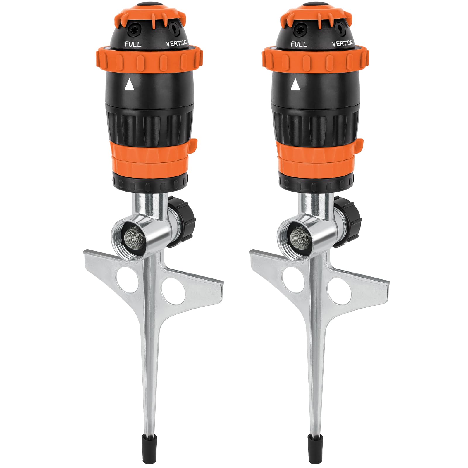 Photo 1 of [2 Pack] RESTMO Gear Drive Sprinkler with Metal T-Spike Base,Orange