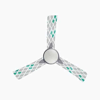 woopme Pattern Design Ceiling Or Roof Fan Blade Stickers for Living Kids Couple Bedroom Home Office Decor Vinyl Printed Fan Leaf Decal L X H 50 X 16 Cms Each (4 pcs)