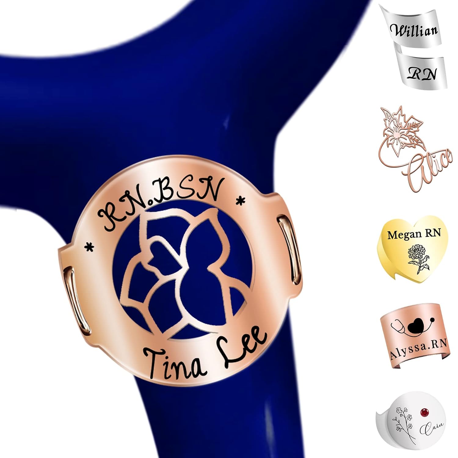 Stethoscope Name Tag Personalized Custom Stethoscope ID Tag Charms Nurse Accessories