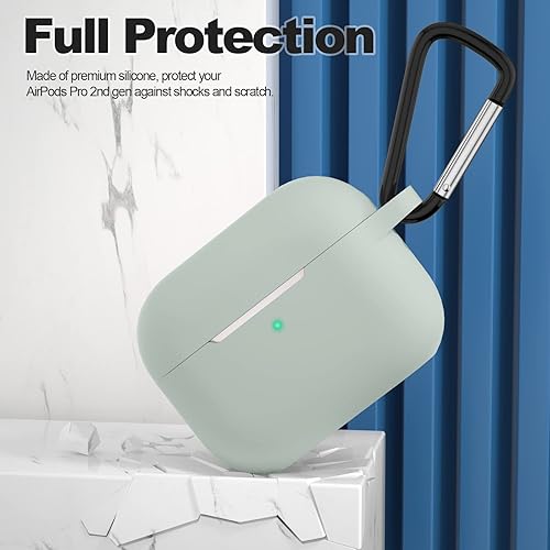 Miniatura 8 de ATUAT Funda para AirPods Pro de 2 generación, accesorios protectores de silicona con llavero para mujeres y hombres para Apple AirPods Pro Gen 2
