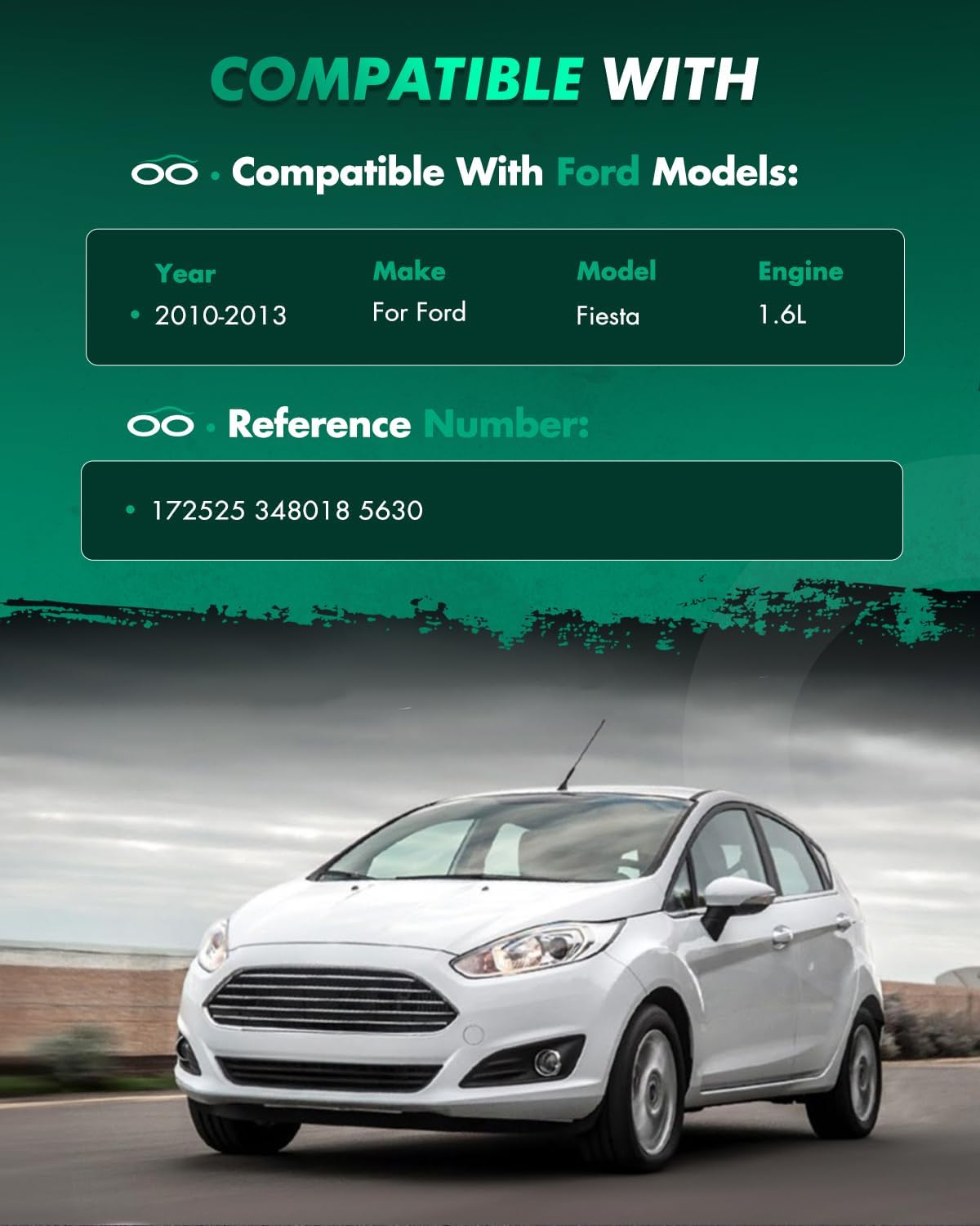 SCITOO - 2Pcs Front Complete Struts Spring Assembly + 2Pcs Rear Shock Absorbers Fits 2010-2013 for Ford Fiesta Full Set Front Rear Complete Struts with 172525 348018 5630 - Set of 4