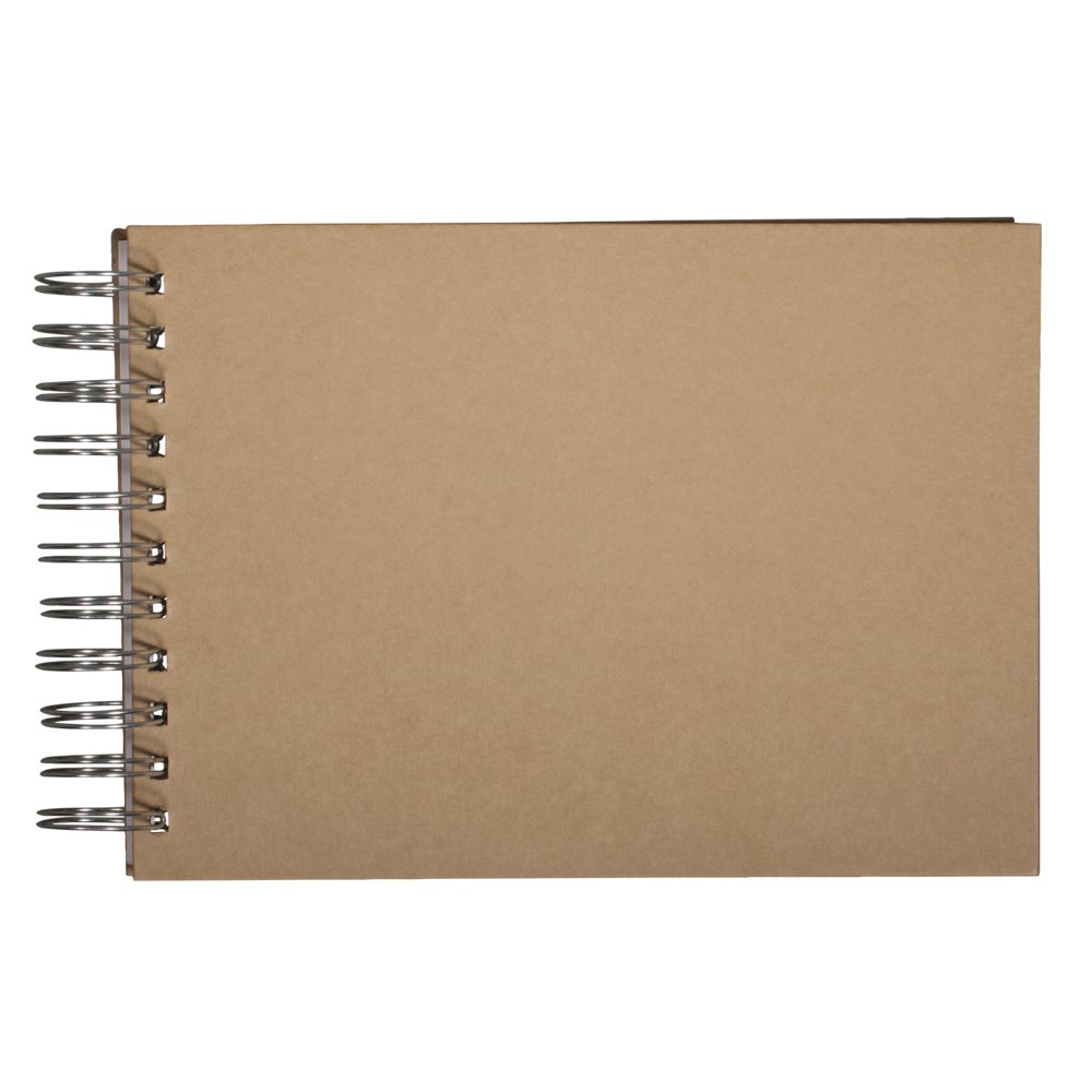Rayher Spiral Bound Scrapbook with Plain Paper Pages, Hardcover Memory Book, Kraft Paper Album in the size 21.5x15.5cm, 15 Pages, 73200521
