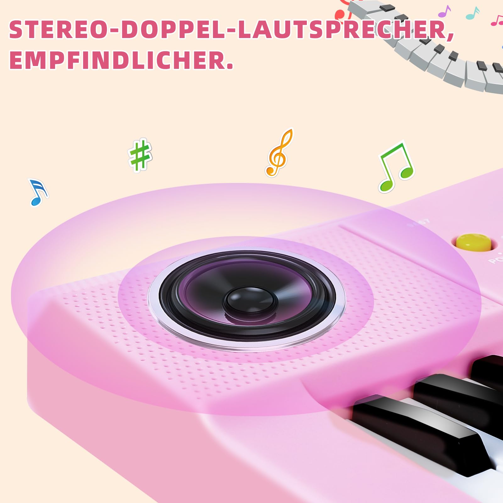 Pianola Bambini Tastiera 37 Tasti, Musicale Elettronica Tastiera con Microfono, Pianola per Bambini Portatile Multifunzione, Music Giocattolo Educativo Regalo per Ragazzi Ragazze 3+Anni