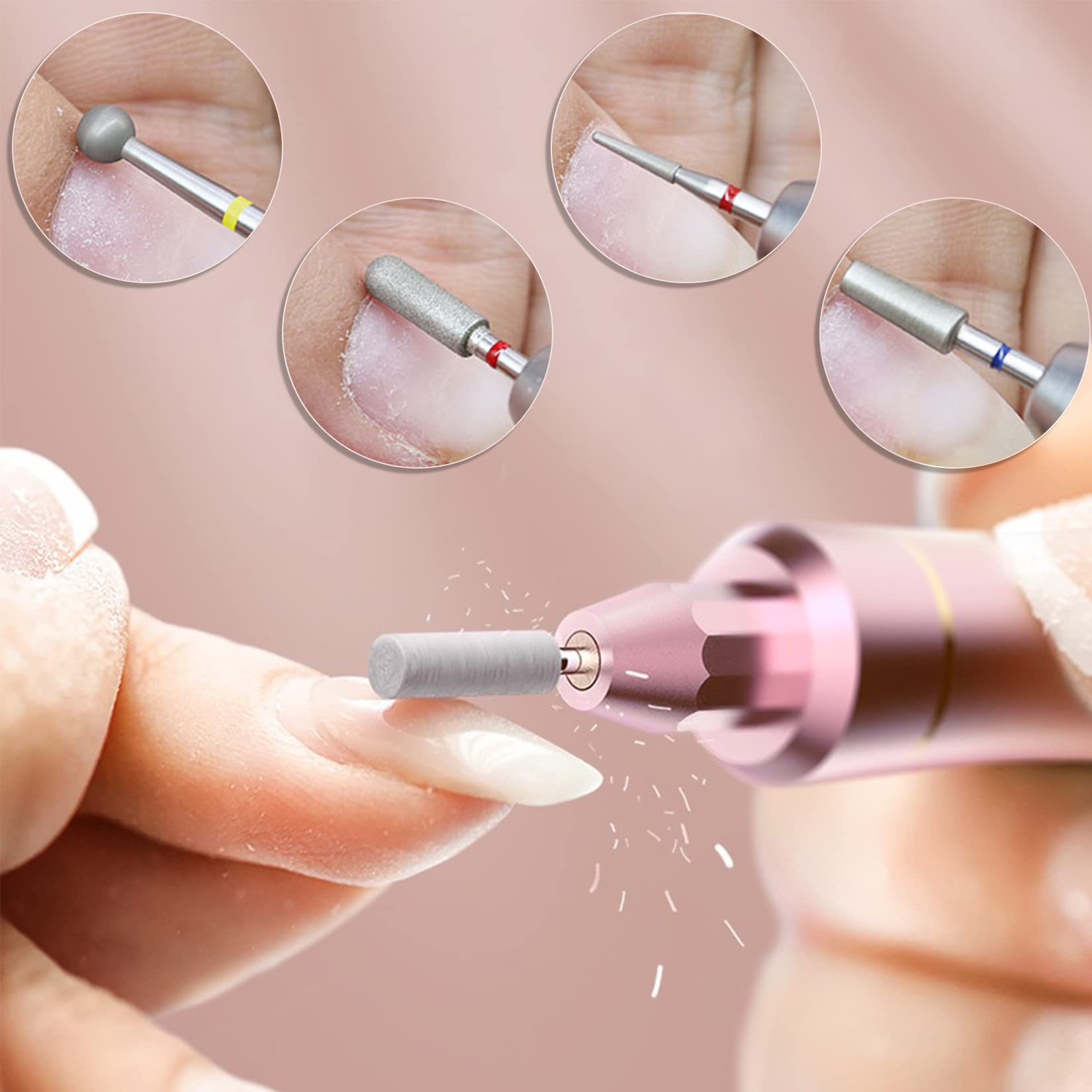 Punte Fresa Unghie, Homeet 30pcs per Manicure Acciaio al Tungsteno Professionale Set Universali in Diamond per Trapano Elettrico