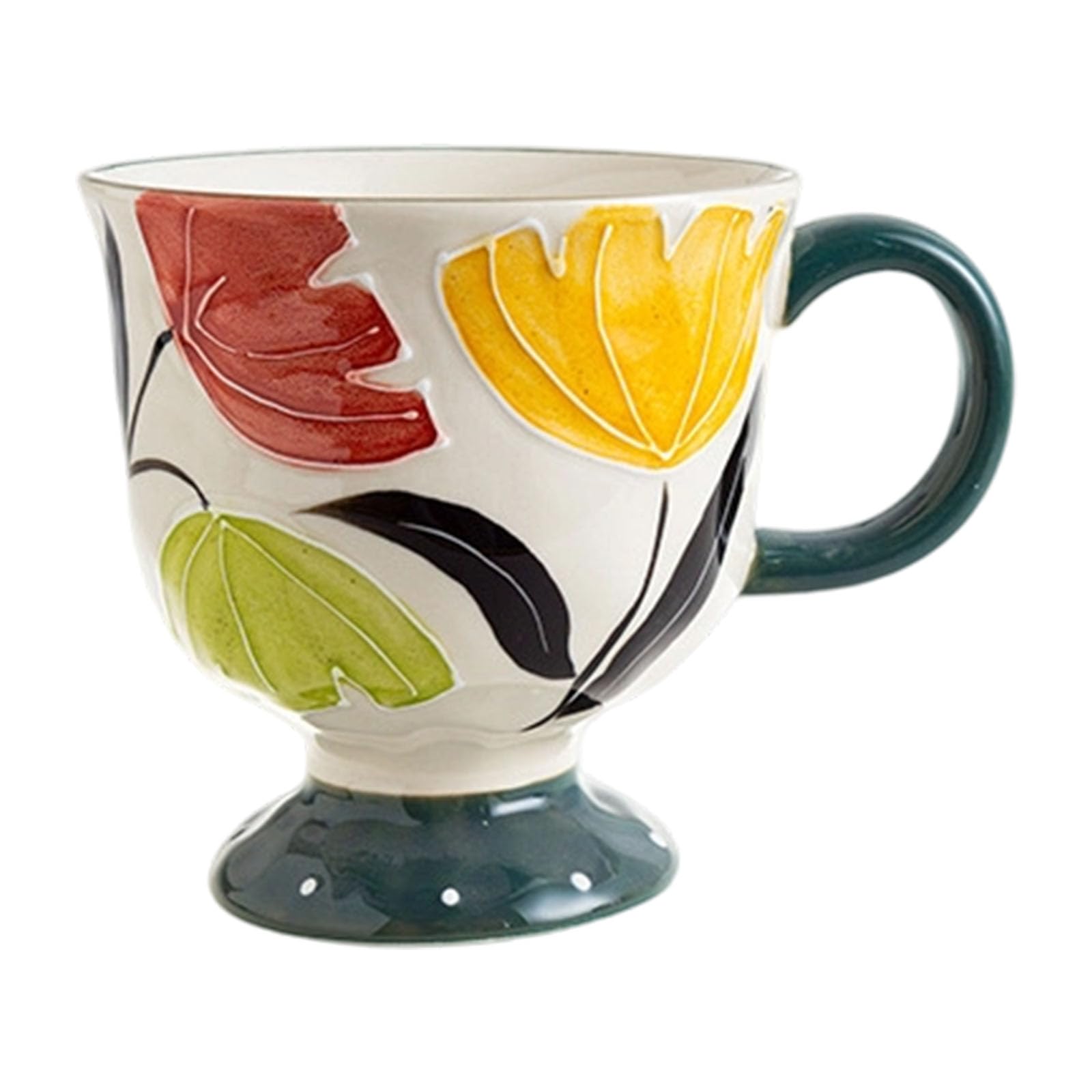 Sbshiouu Beautifully Crafted Flower Tea Cup Sturdy Ceramic and Easy to Clean Offices Desk Ceramic Mugs Offices Desk