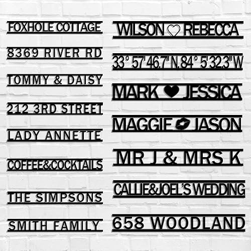 Miniatura 7 de Custom Metal Signs Metal Name Sign Metal Wall Art Split Letter Monogram Wall Decor Metal Wall Art Last Name Sign Family Name Sign Personalized