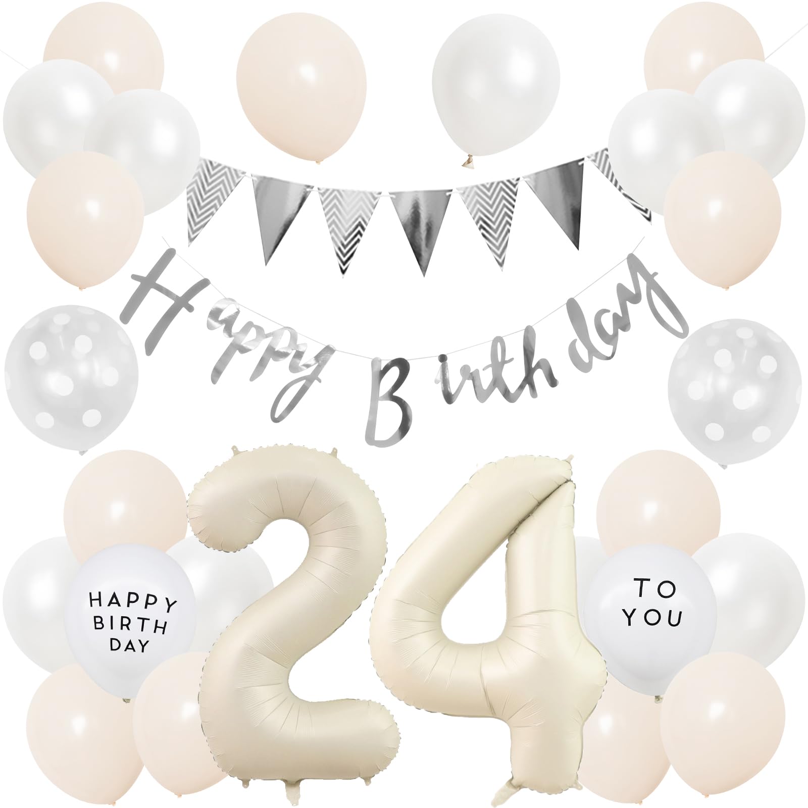 Amazon | 誕生日 バルーン 風船セット 飾り付け 24歳 happy