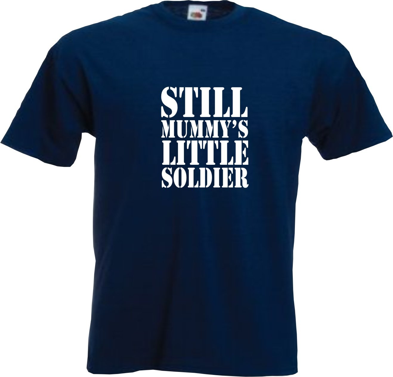 Rhino and Mugsy Still Mummy's Little Soldier - Navy T Shirt with White Print