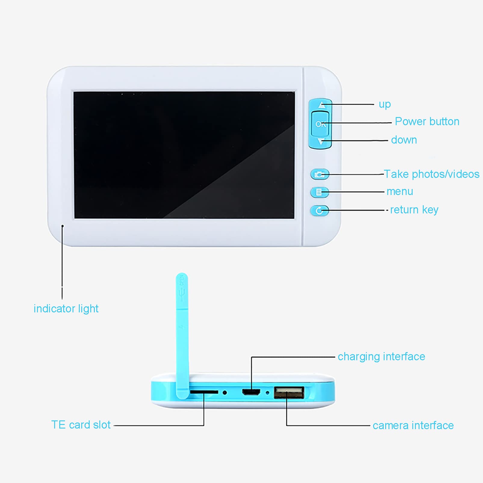 CUTTE Cámara Limpiadora de Oídos Profesional, Otoscopio para Eliminación de Cera de Oídos, Lente de 5,5mm, Kit de Eliminación de Cera de Oídos, Removedor de Cera de Oídos con 6 Luces LED