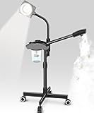 TASALON Professional Ionic Facial Steamer, 2-in-1 Face Steamer for Facial with 5X Magnifying Foldable Arm, Mist Face Steamer Salon Spa Beauty Skin Care Equipment, Aroma Therapy Nozzle Included- Blcak