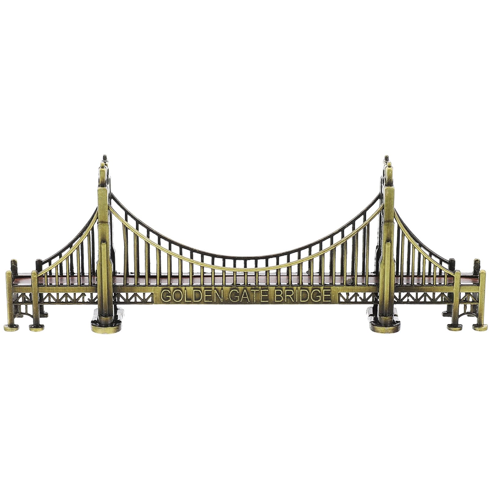 Amosfun Statua americana Golden Gate Bridge, 17,7 cm, modello in metallo, decorazione dettagliata e antiruggine per casa, ufficio, regalo o puntello fotografico, verde oliva antico