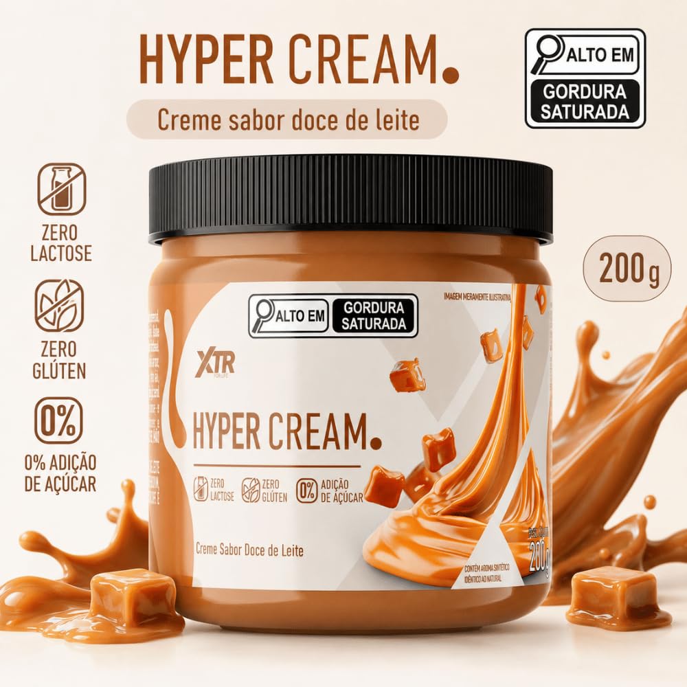 XTR For Life Hyper Cream Doce de Leite 200g, Creme Alimentício