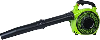 RFEGJVII Soplador manual de 2 tiempos, soplador de hojas a gas, soplador de gas manual de 26 cc, potente limpiador para el cuidado del césped, burbujas de nieve y limpieza de yardas, color verde